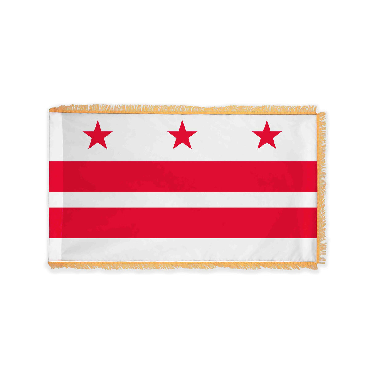 District of Columbia flag with pole sleeve and fringe