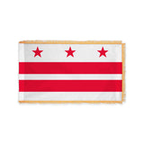 District of Columbia flag with pole sleeve and fringe