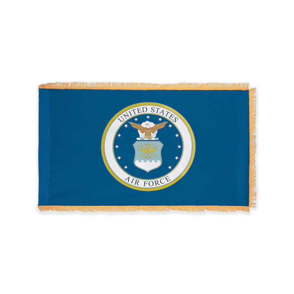 Nylon Air Force civilian flag with pole sleeve and fringe
