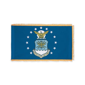 Nylon Air Force government design flag with pole sleeve and fringe