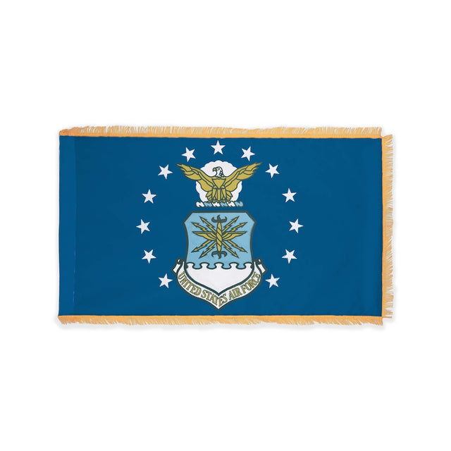 Nylon Air Force government design flag with pole sleeve and fringe