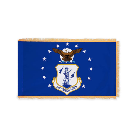 Indoor Air National Guard flag with pole sleeve and fringe