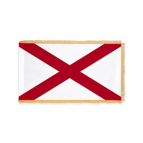 Alabama state flag with pole sleeve and fringe