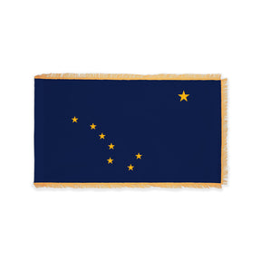 Alaska state flag with pole sleeve and fringe