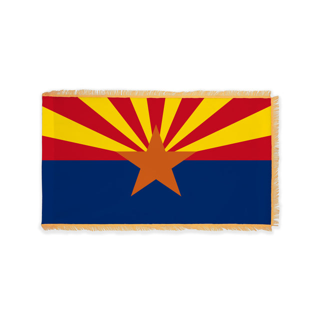 Arizona state flag with pole sleeve and fringe