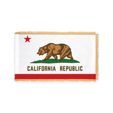 California Republic flag with pole sleeve and fringe