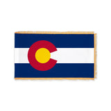 Colorado state flag with pole sleeve and fringe