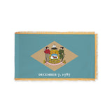 Delaware state flag with pole sleeve and fringe