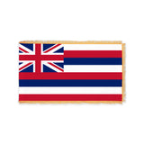 Hawaii state flag with pole sleeve and fringe