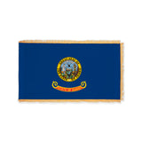 Idaho state flag with pole sleeve and fringe