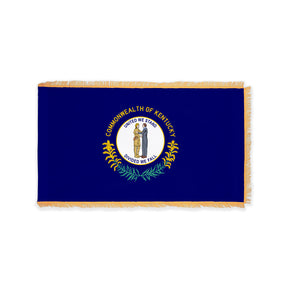 Kentucky state flag with pole sleeve and fringe