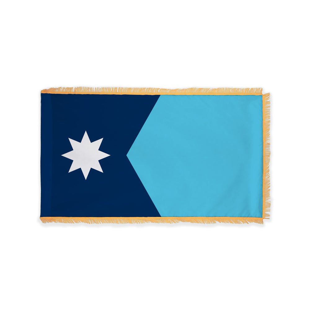 Minnesota 2024 state flag with pole sleeve and fringe