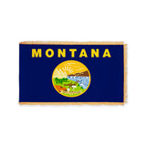 Montana state flag with pole sleeve and fringe