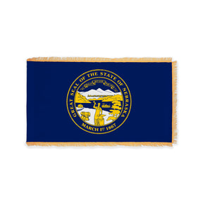 Nebraska state flag with pole sleeve and fringe