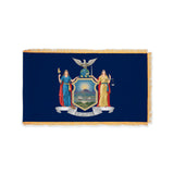 New York state flag with pole sleeve and fringe