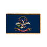 North Dakota state flag with pole sleeve and fringe
