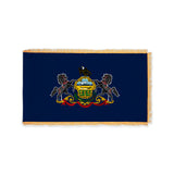 Pennsylvania state flag with pole sleeve and fringe
