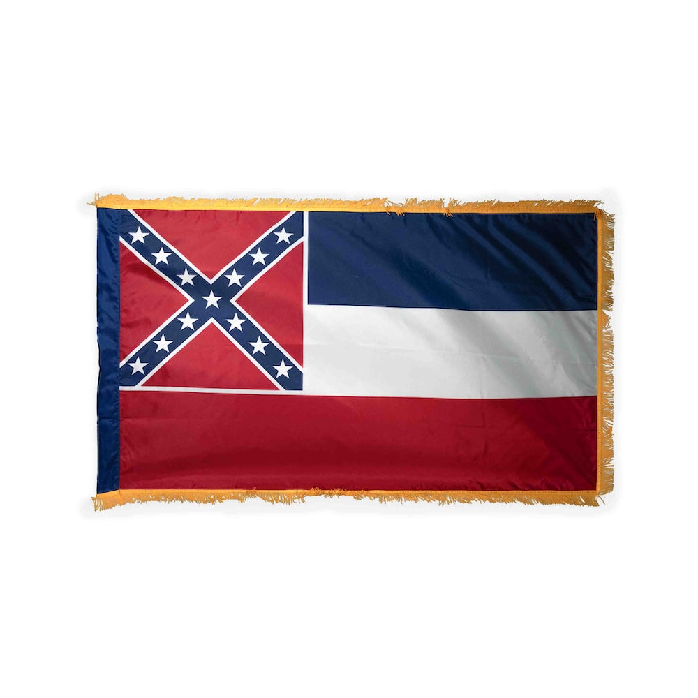 Mississippi Historic flag with pole sleeve and fringe