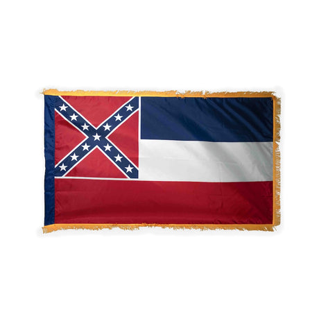 Mississippi Historic flag with pole sleeve and fringe