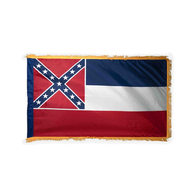 Mississippi Historic flag with pole sleeve and fringe