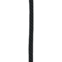 Black halyard rope cut to length for flagpoles, durable outdoor-grade cord for raising and lowering flags.