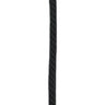 Black halyard rope cut to length for flagpoles, durable outdoor-grade cord for raising and lowering flags.
