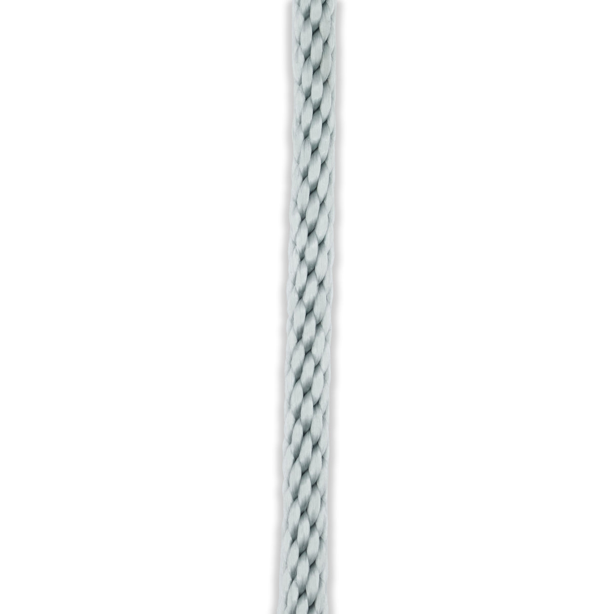 Silver halyard rope cut to length for flagpoles, durable outdoor-grade cord for raising and lowering flags.