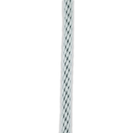 Silver halyard rope cut to length for flagpoles, durable outdoor-grade cord for raising and lowering flags.
