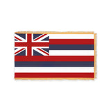 Hawaii state flag with pole sleeve and fringe