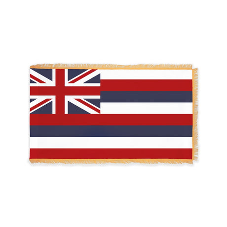 Hawaii state flag with pole sleeve and fringe