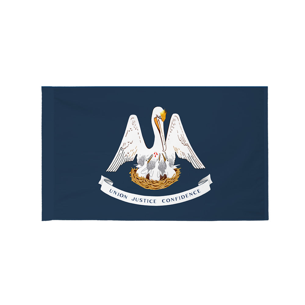 Louisiana state flag with pole sleeve
