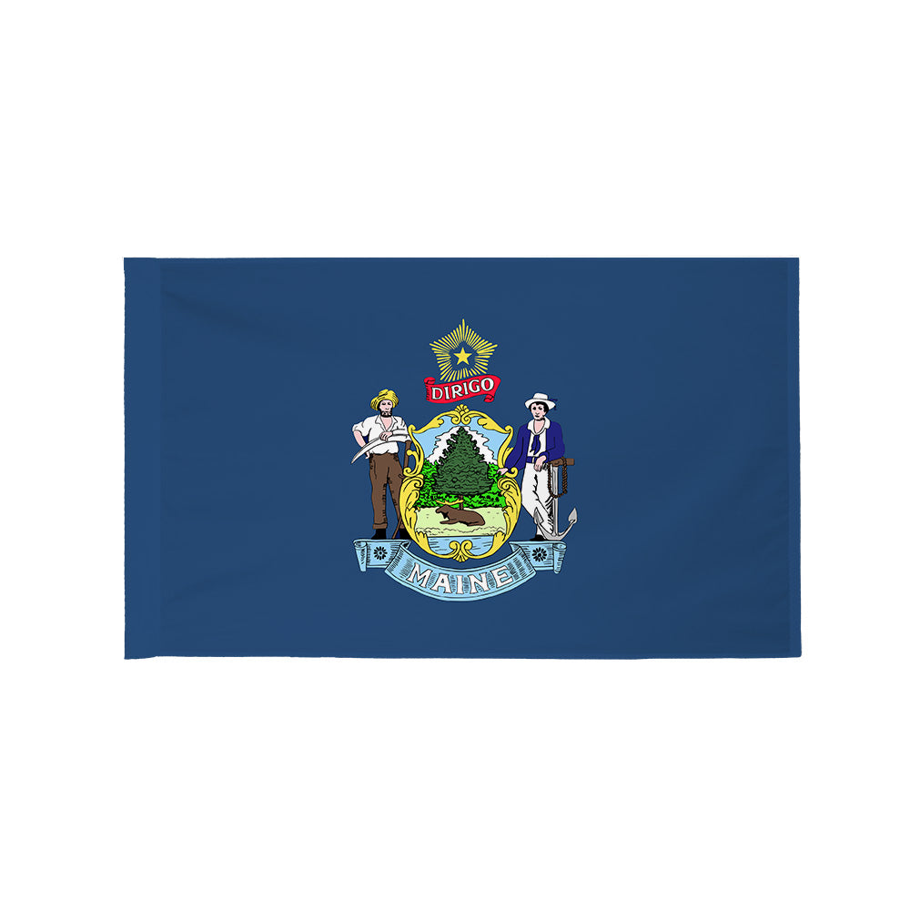 Maine state flag with pole sleeve