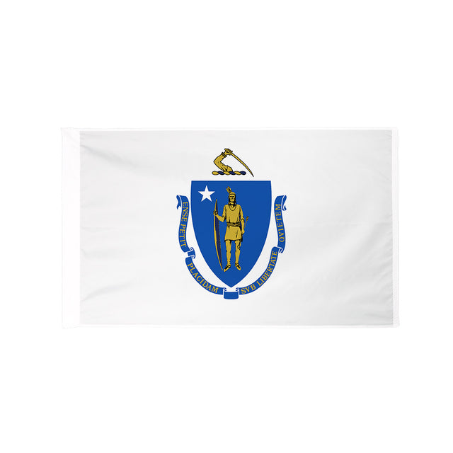 Massachusetts state flag with pole sleeve