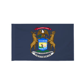 Michigan state flag with pole sleeve