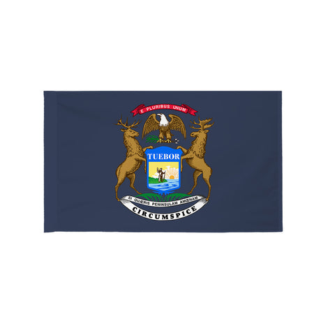 Michigan state flag with pole sleeve