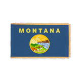 Montana state flag with pole sleeve and fringe