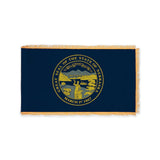 Nebraska state flag with pole sleeve and fringe