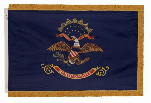 North Dakota - State Flag with Fringe - For Indoor Use