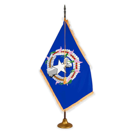 Northern Mariana Islands oak pole metal stand indoor flagset