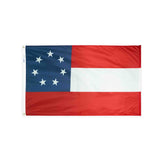 Nylon 1st Confederate Stars and Bars flag with grommets
