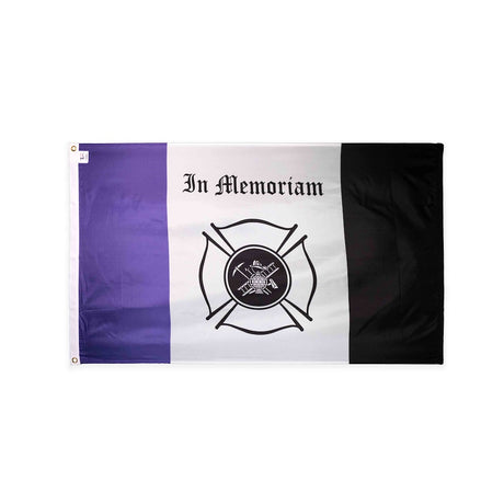 Nylon Fireman Mourning flag with grommets