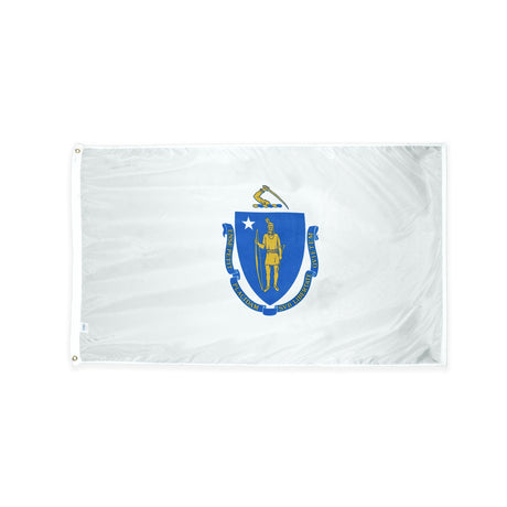 Nylon Massachusetts state flag with grommets