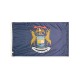 Nylon Michigan state flag with grommets