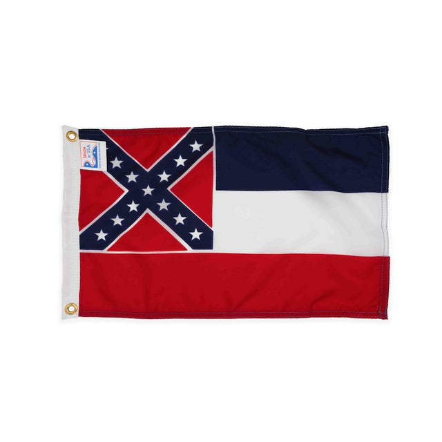 Nylon Mississippi Historic 12x18 flag with grommets