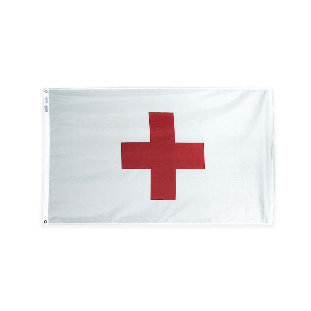 Nylon Red Cross Flag with grommets
