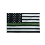 Nylon Thin Green Line American Flag with grommets