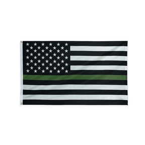 Nylon Thin Green Line American Flag with grommets