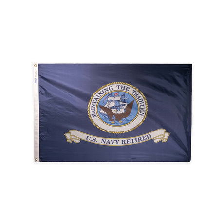 Nylon US Navy retired flag with grommets