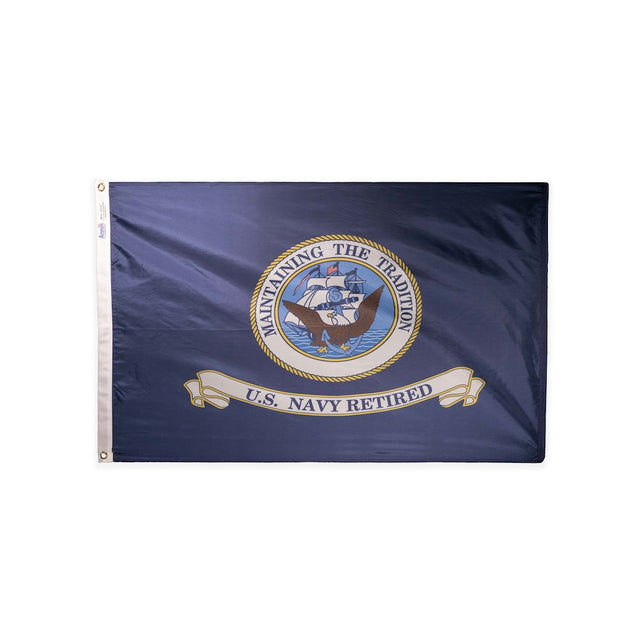 Nylon US Navy retired flag with grommets