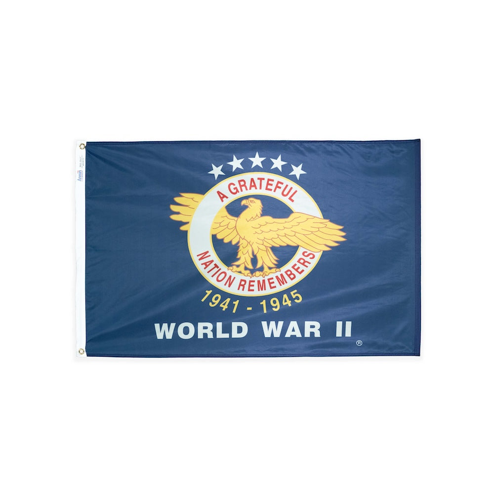 Nylon World War II Veterans flag with grommets